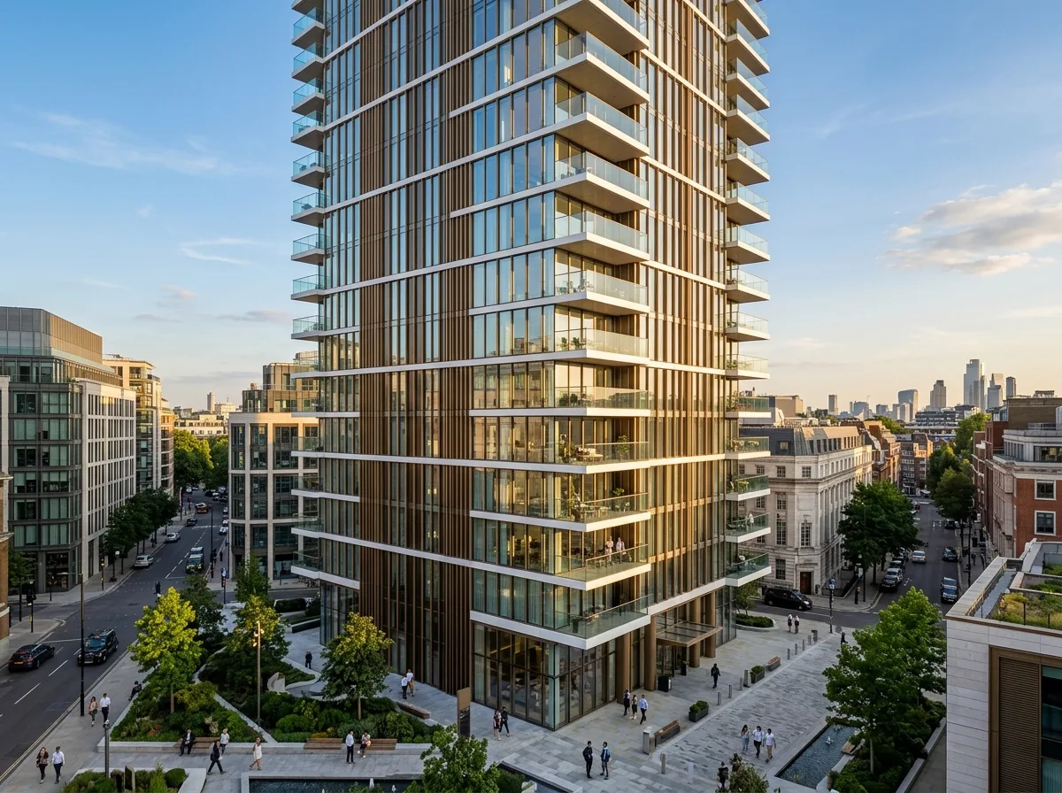 Ultra-Clear Glass Curtain Wall and Slender Bronze Fins: A Floating Transparent Balcony