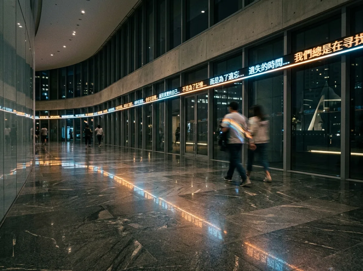 LED Text Strings: Scrolling Statements in Architectural Interiors