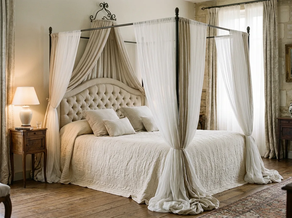 Canopy Bed: More Fabric Volume Than the Bed Itself