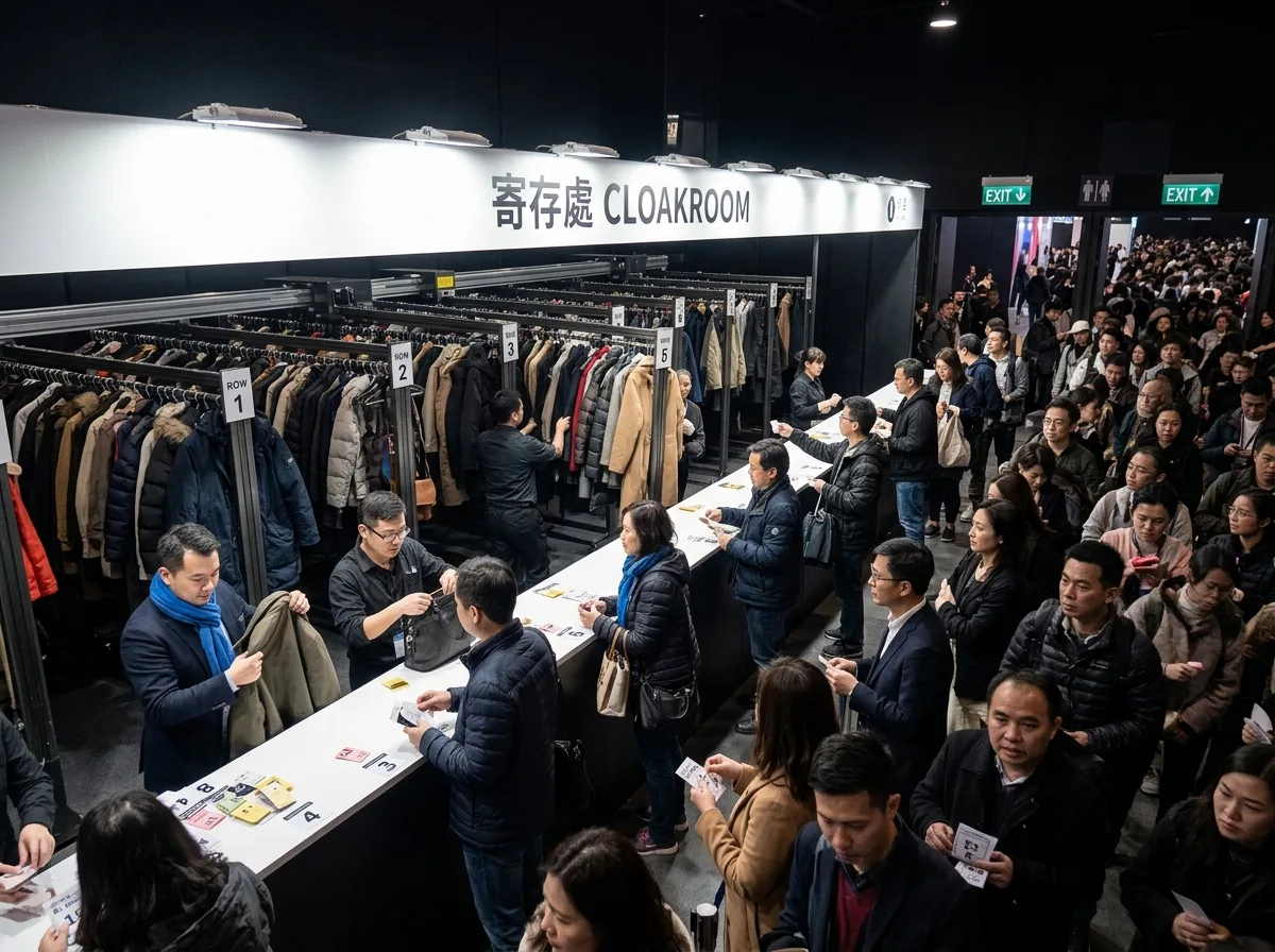 Coat Check Bottleneck: Those Fifteen Minutes of Exit