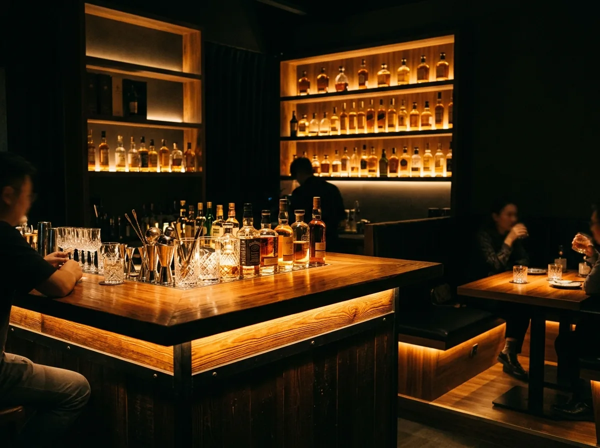 Light from the Counter: The Surface Glows, Not the Lamp