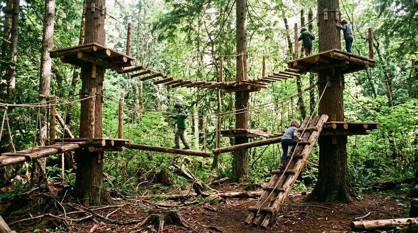 Erect Architecture | Woodland Adventure Playground: Elevated Platforms Among the Trees