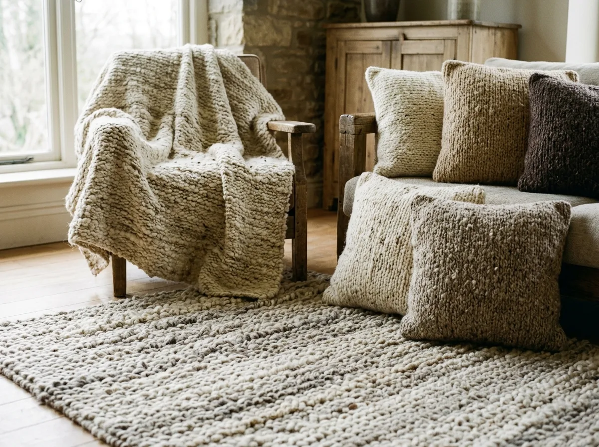 Raw wool: undyed textiles