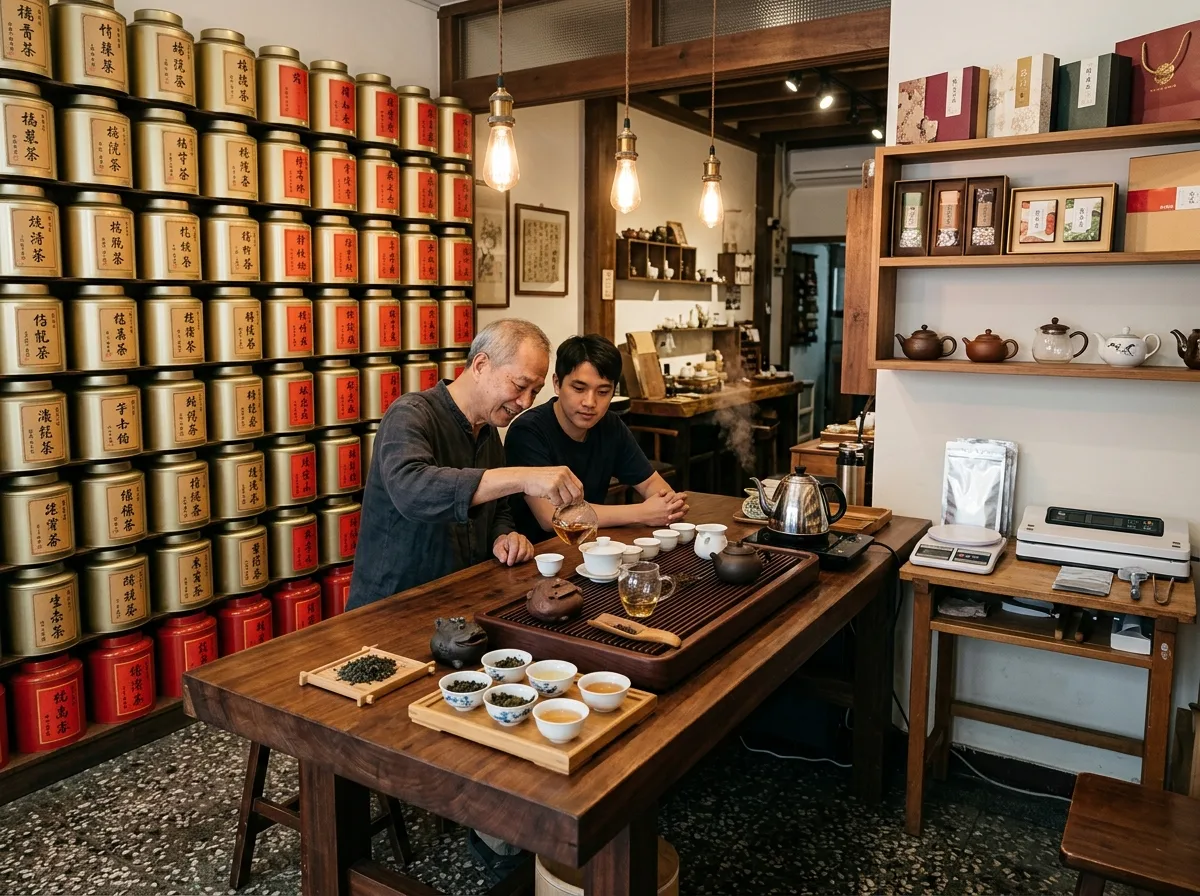 茶室：茶罐墙与试茶台