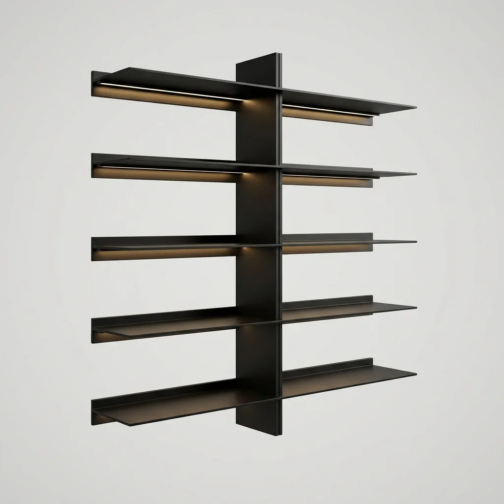 Concealed Lighting Wall-Mounted Bookshelf
