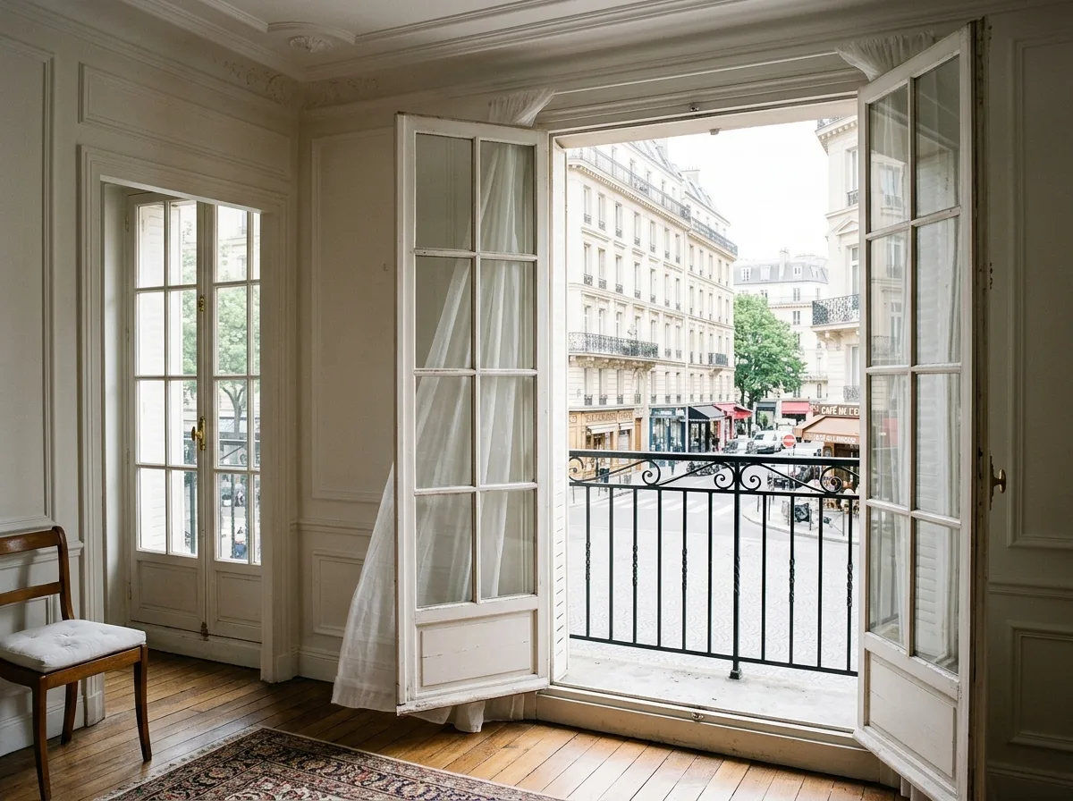 Floor-to-Ceiling Windows and Thin Iron Grilles