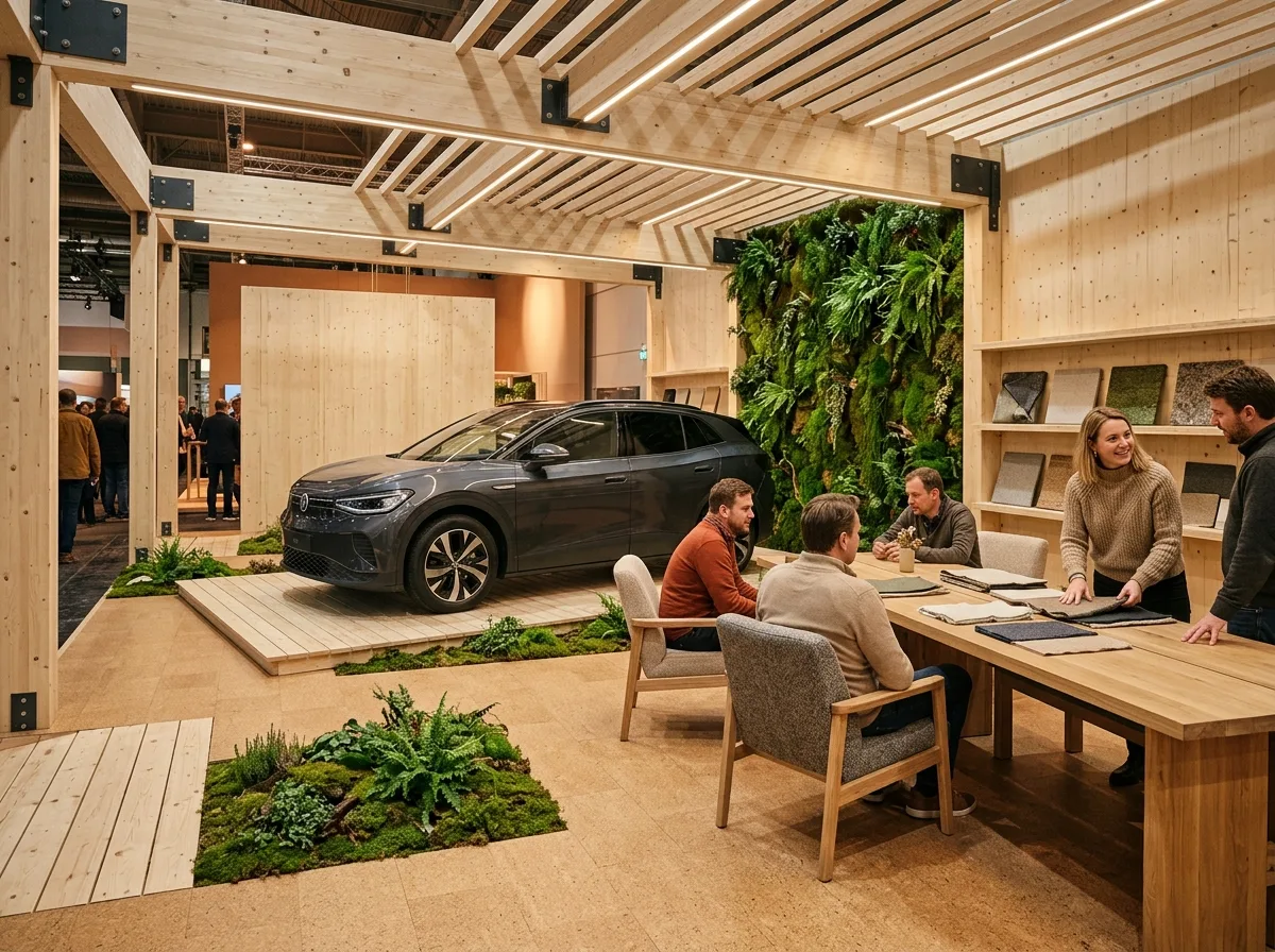 汽车展・电动车天然材质：木、羊毛与植栽