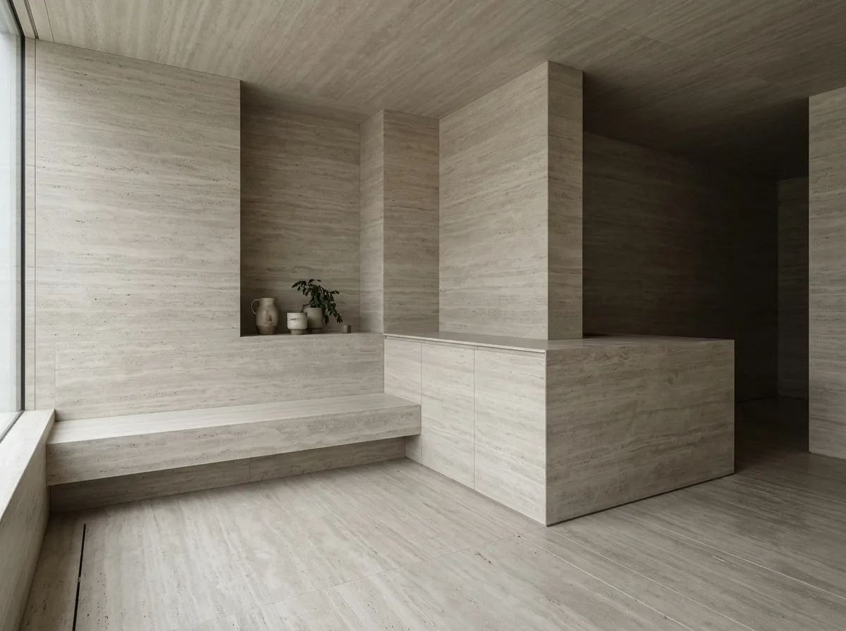 A Single Stone Extends from Floor to Wall
