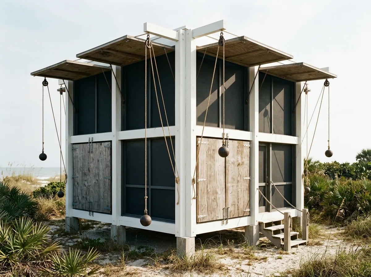 胶合板与配重球：湖畔轻构造小屋