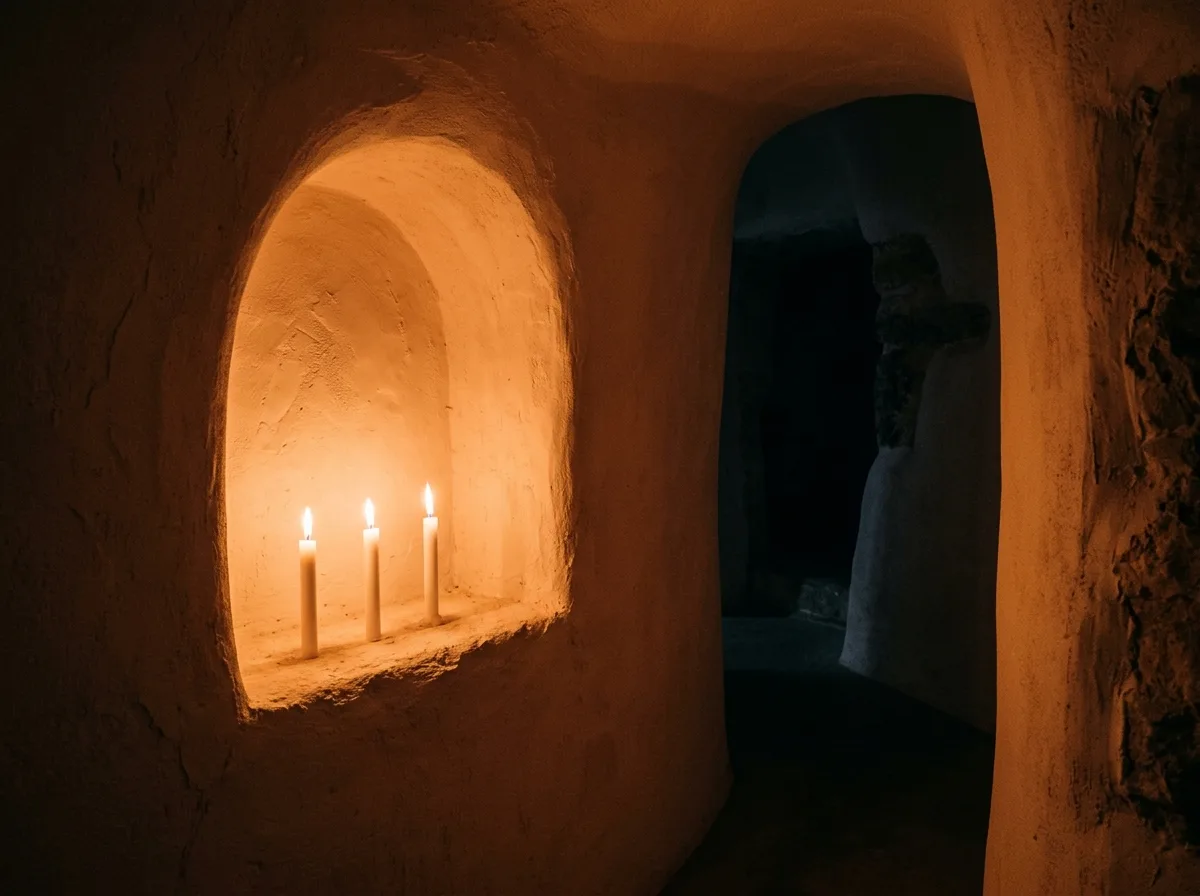 At night, only candlelight remains
