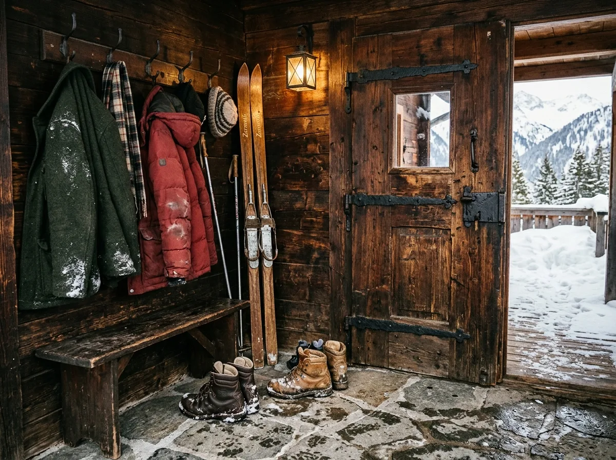 Mountain House・Entrance: Snow, Boots, and Hooks