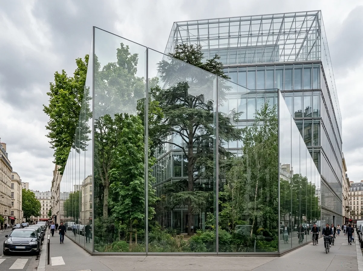 消失的建筑：玻璃、镜面与植栽的层叠