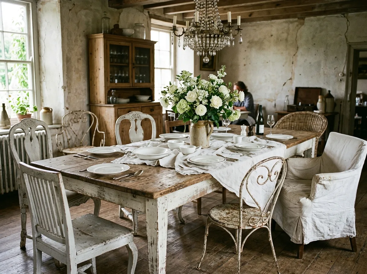 Shabby Chic · Dining Room: Mismatched Chairs