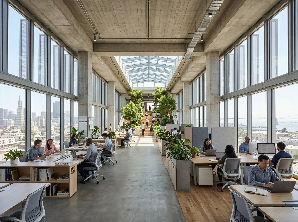 Government Office Interior: Naturally Ventilated Workspaces and Sky Gardens
