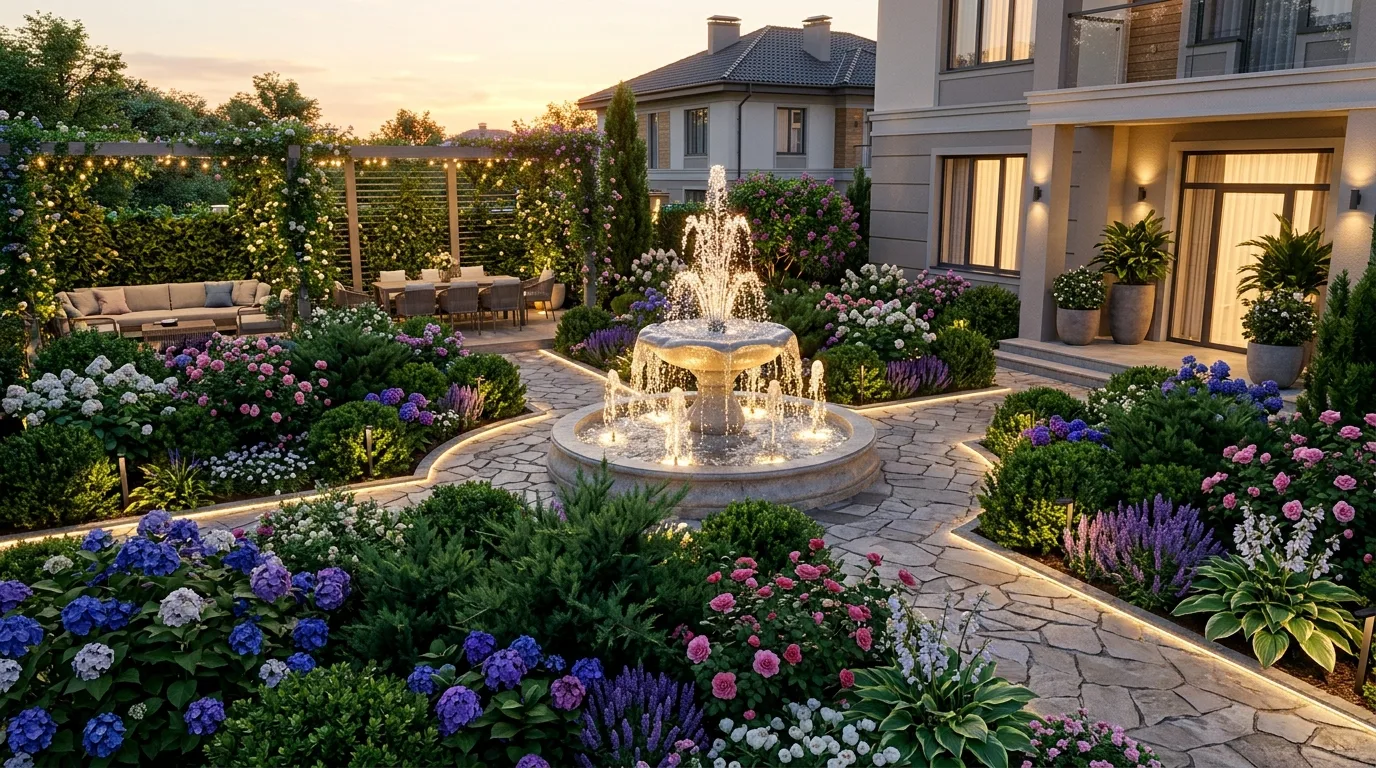 Seasonal Flow: Garden Planting and Water Dance Light