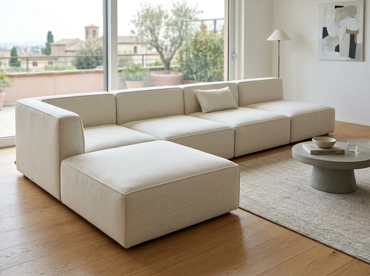 Low and wide modular sofa