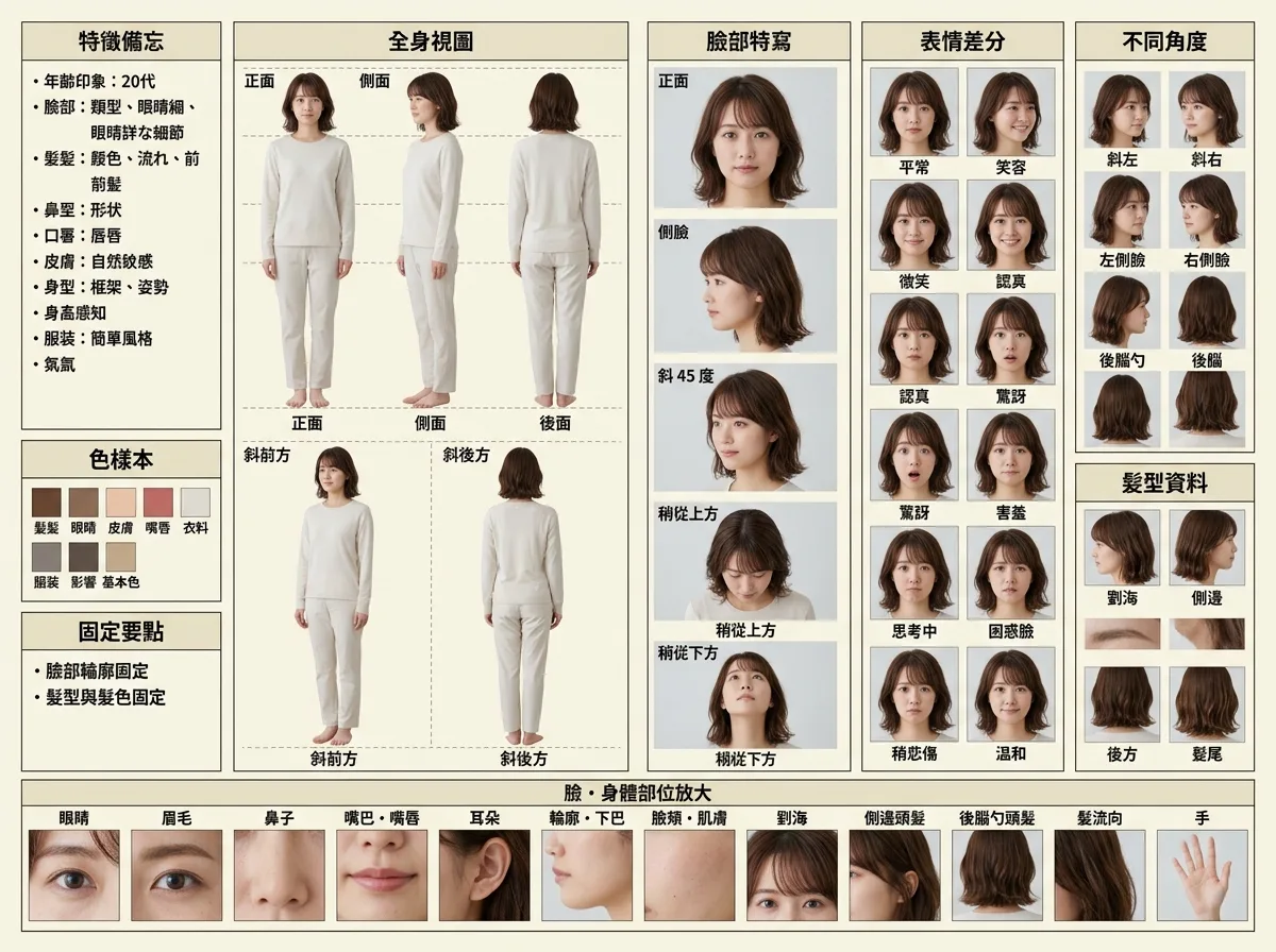 角色固定・高精度参考工作表（九面板）