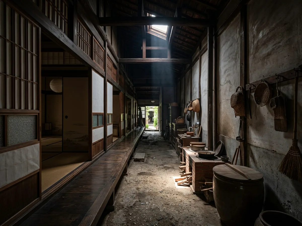 Machiya's Side Alley: A Slit to the End
