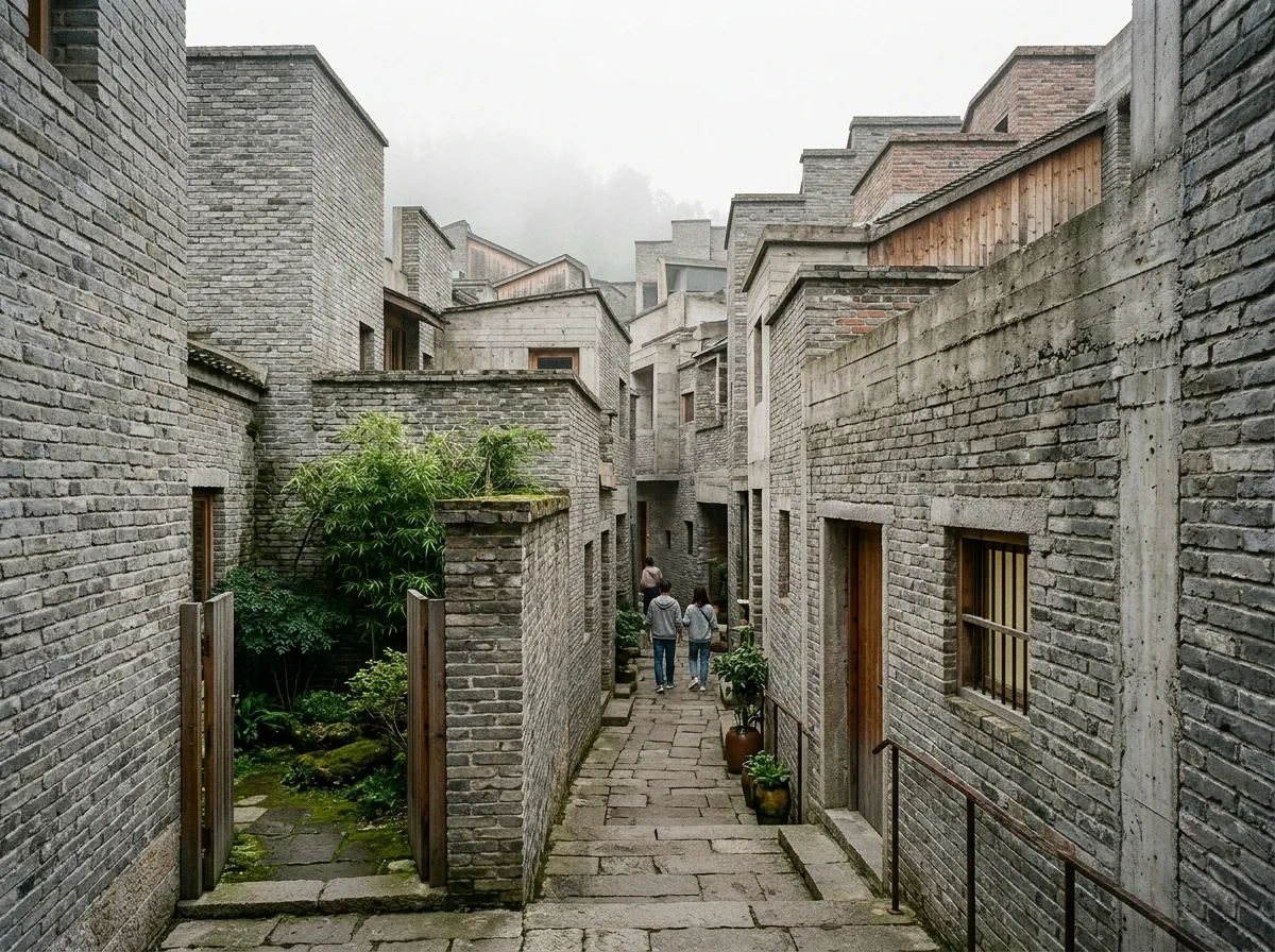 西洋集落風美術館：路地・中庭・蛇行