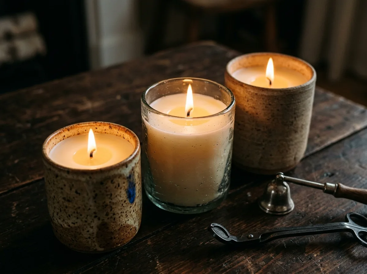 Scented Candle: The container remains after it's burned