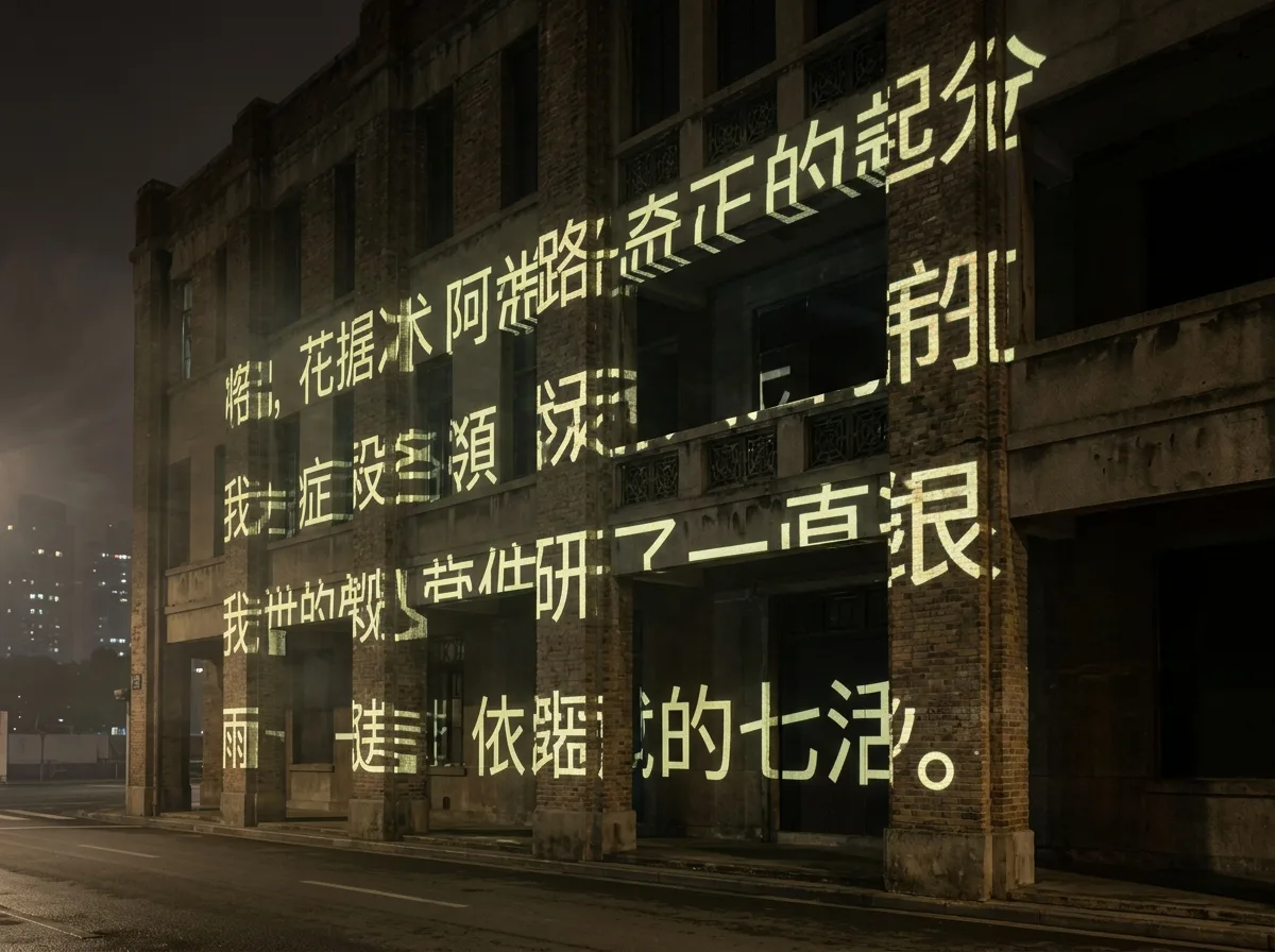 Projected Text on Building Facades: Ephemeral, Intangible Messages