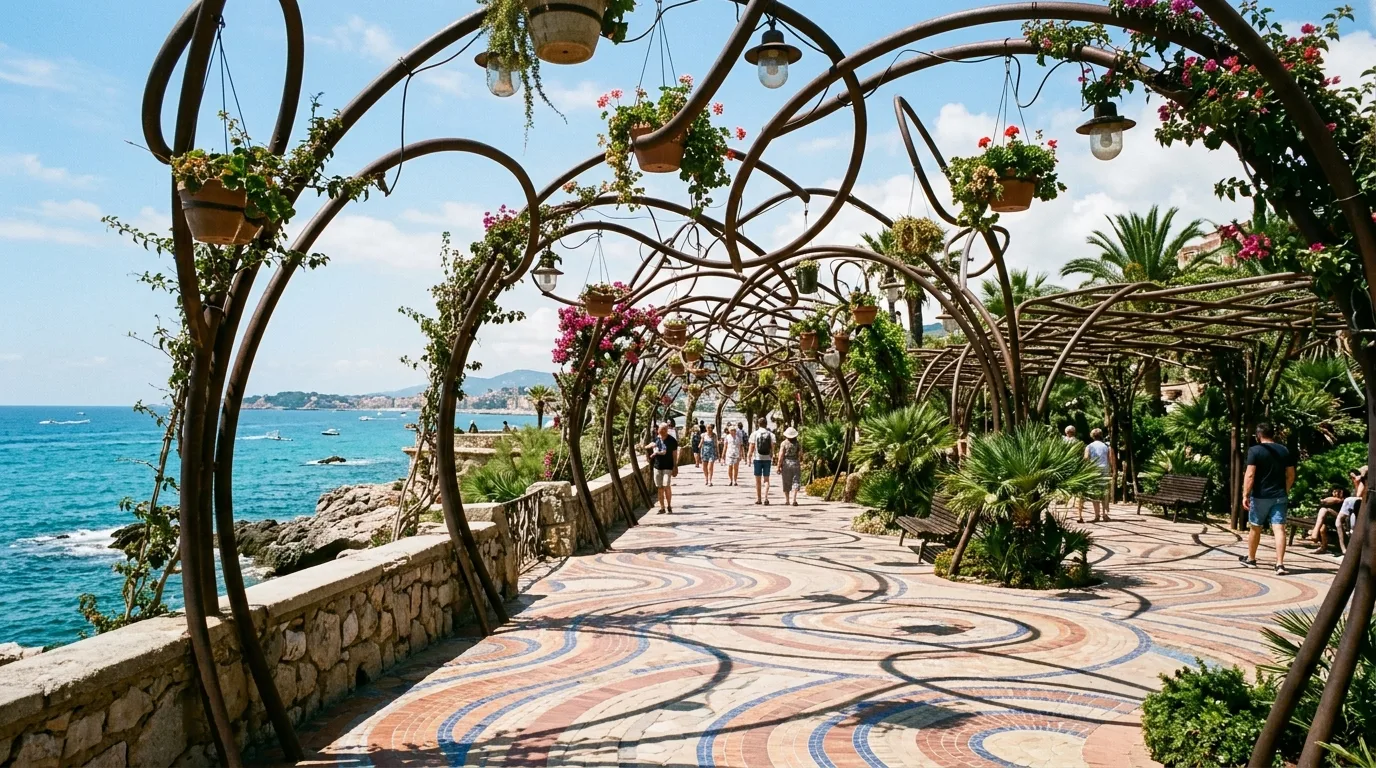 Meandering Paving on the Coastal Promenade: Concrete Bands and Shading Frameworks