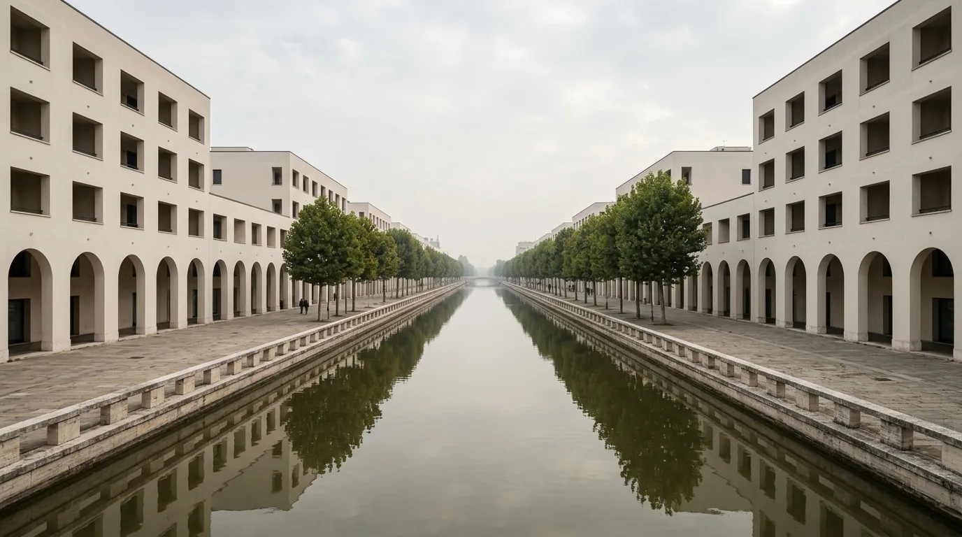New Town Block Rules: Waterways, Street Trees, and Unified Facades