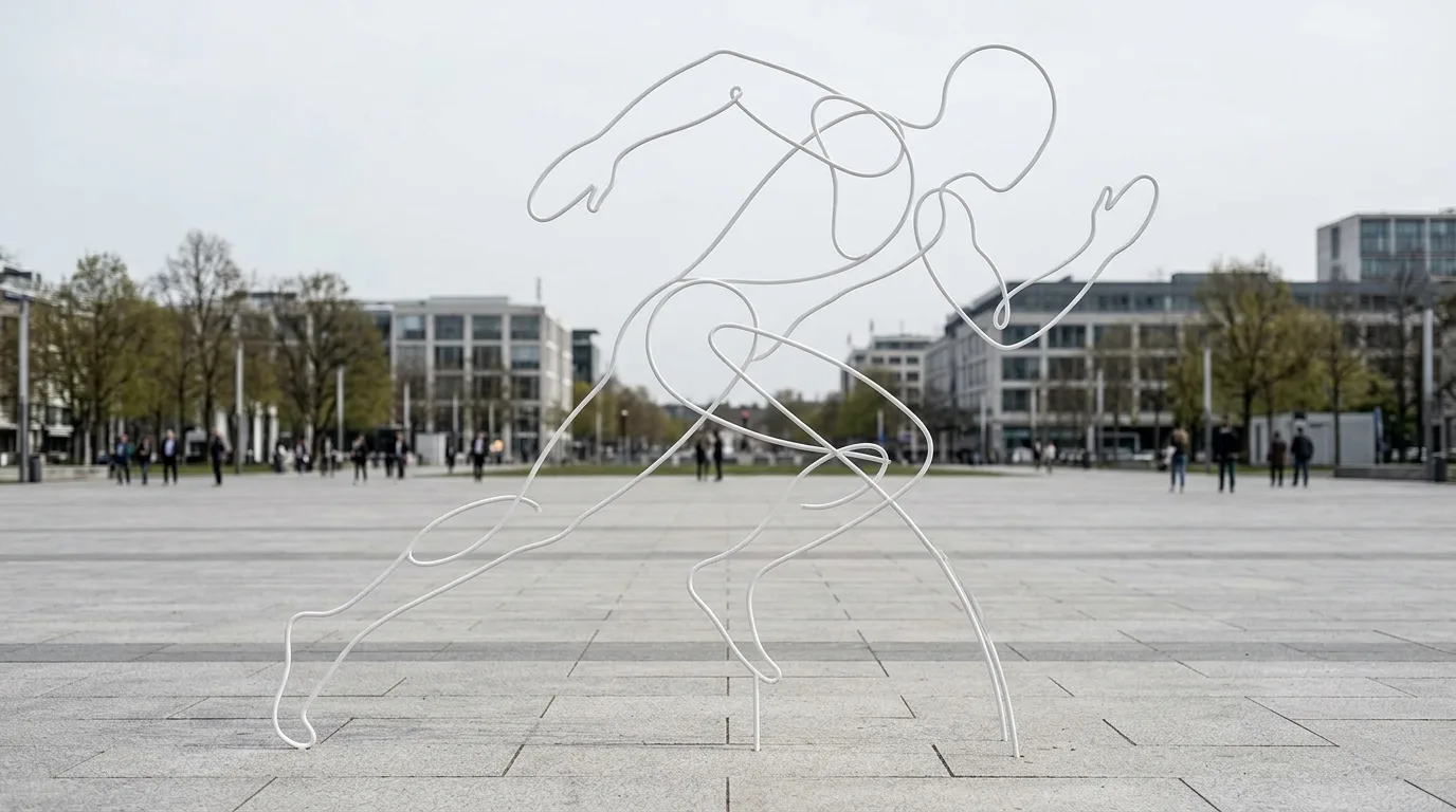 空中線画：細い棒で空中に形を描く