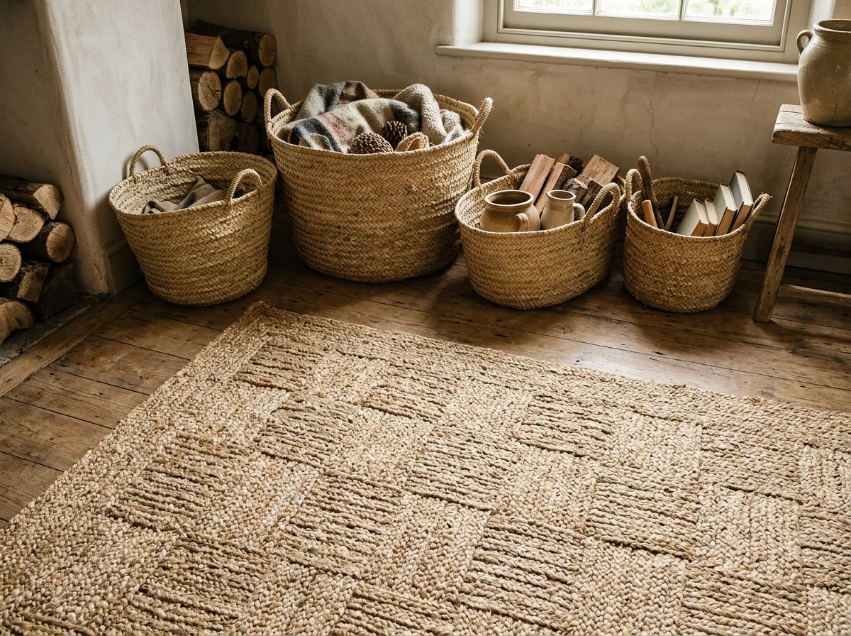Coarse Woven Grass and Hemp: Floors and Storage