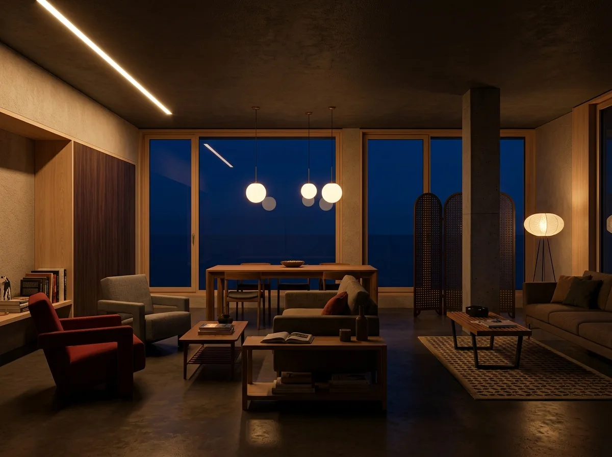 Lighting Adjustment: Dimming to 60% brightness for early evening