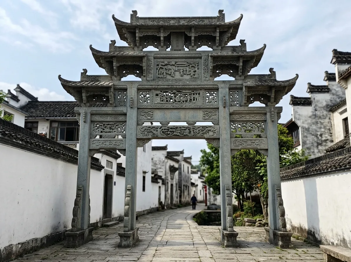 徽州石坊：白墙黑瓦之间的灰