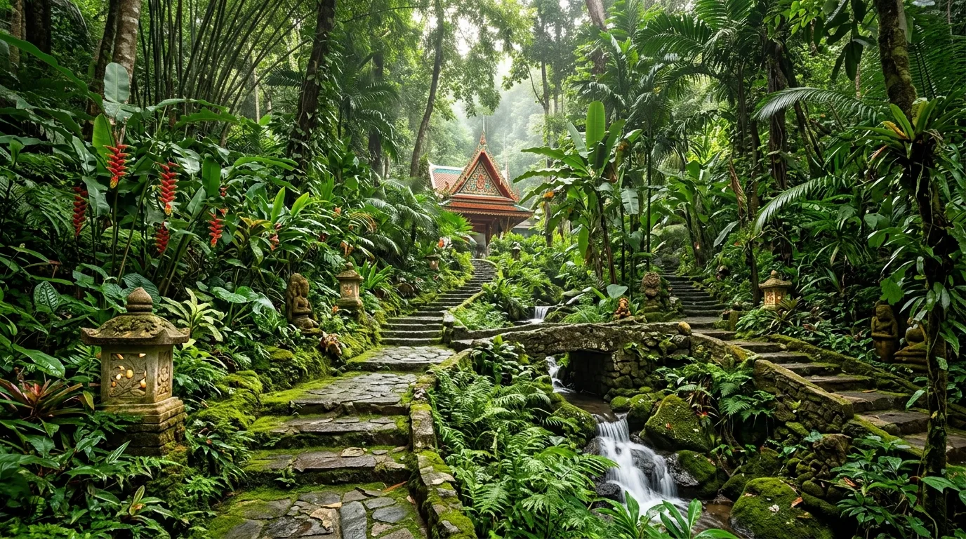 丛林步道：高低起伏的植栽层次