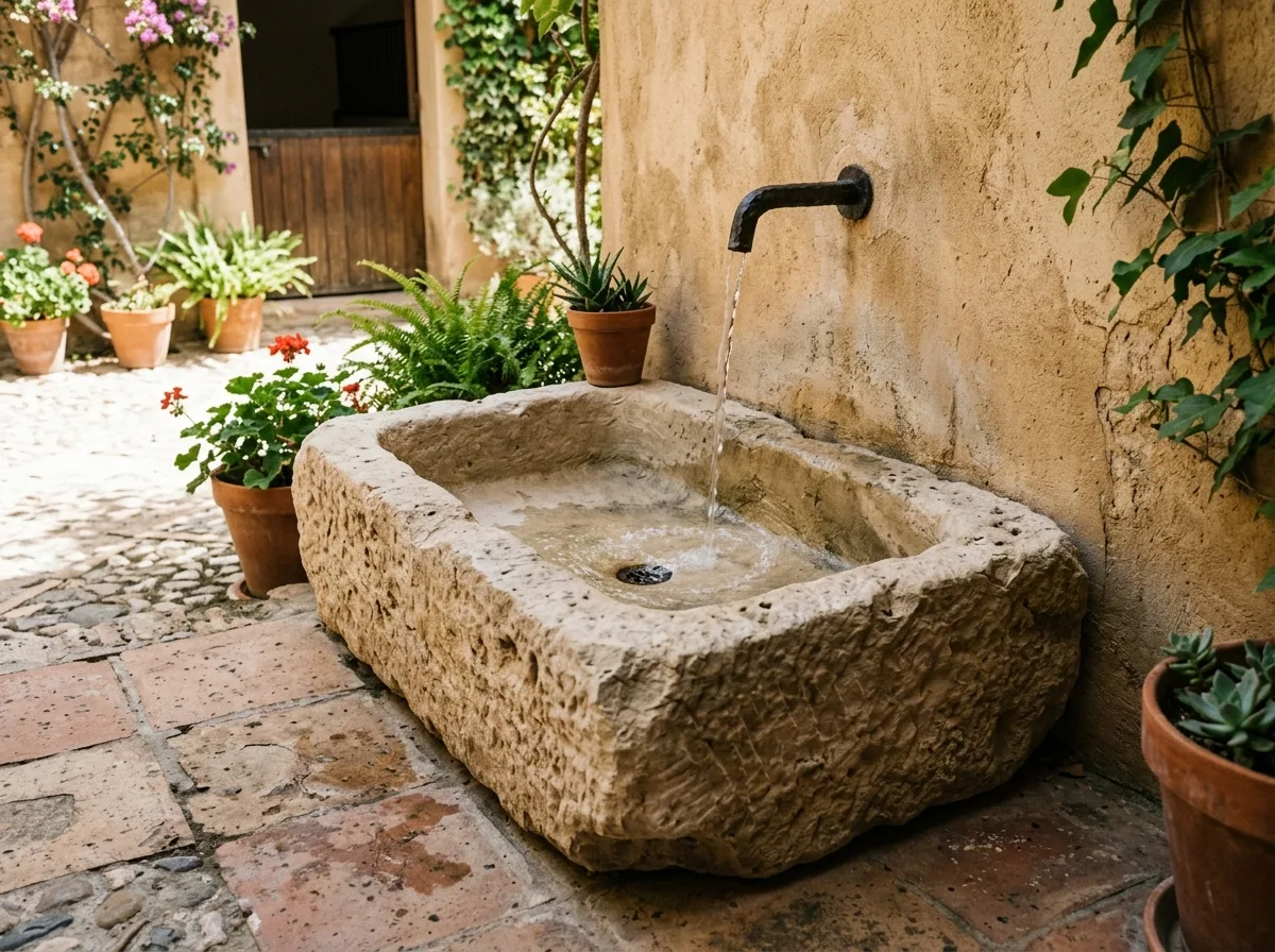 Stone Sink: Carved from a Single Block