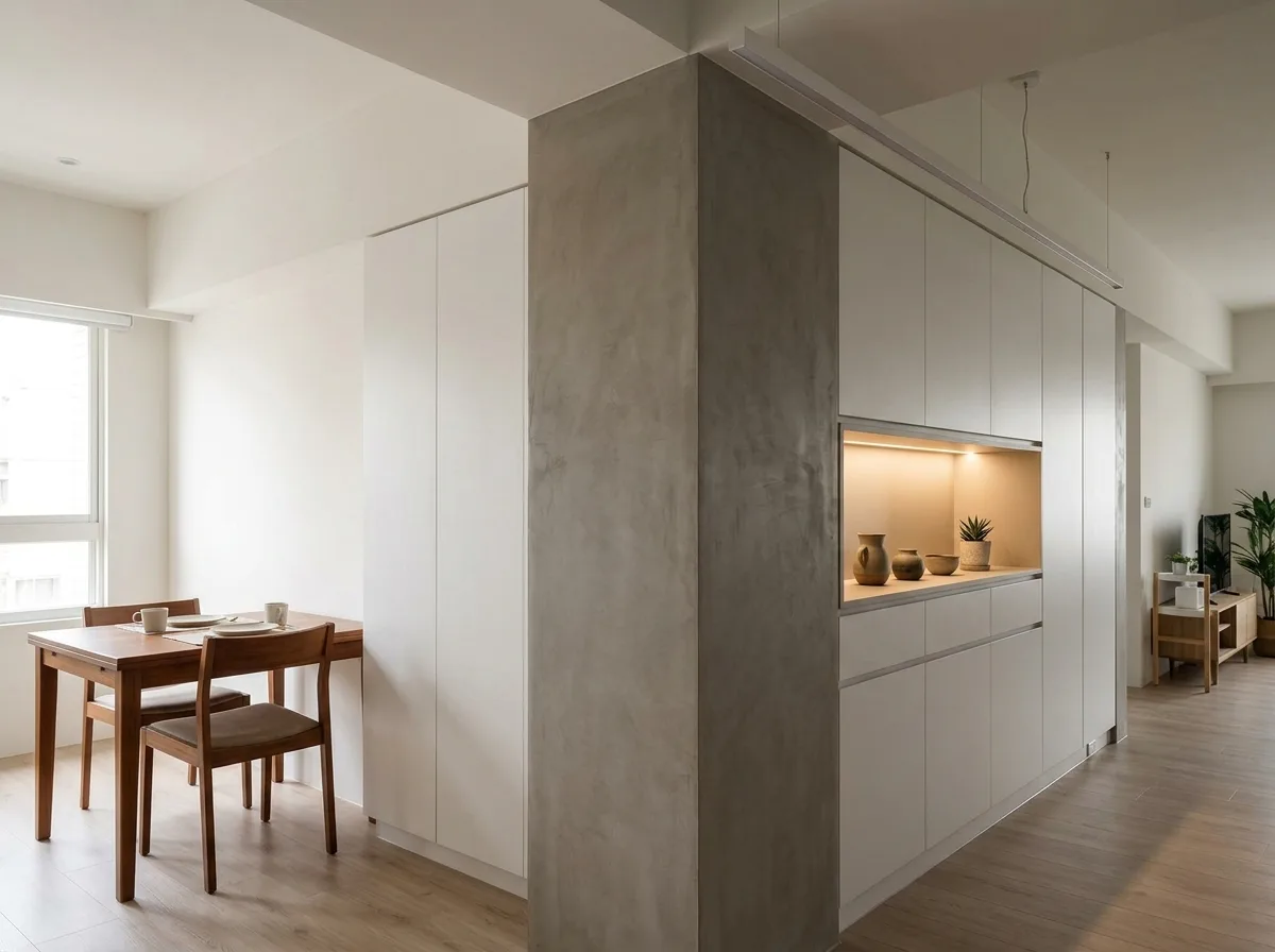 Column Corners: Integrated Display and Storage Solutions