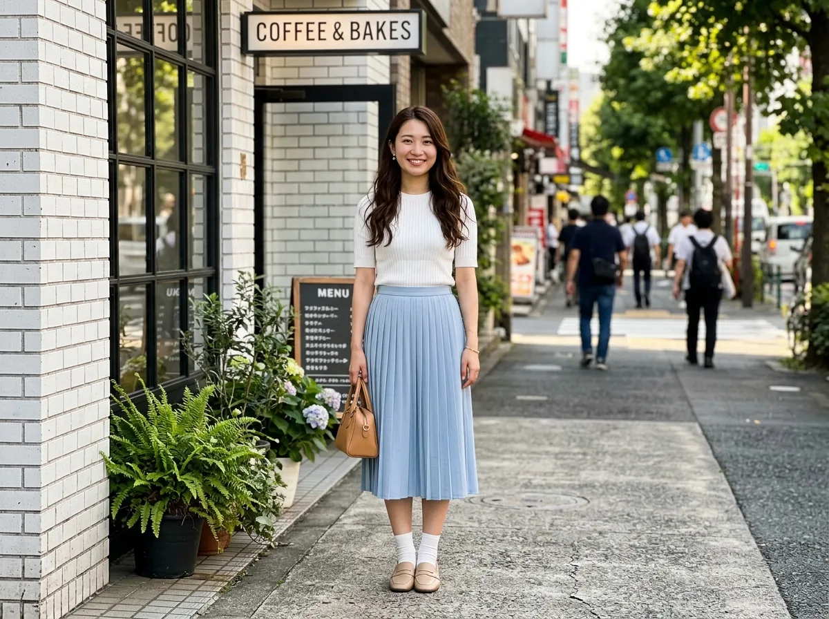 カフェ入り口のストリートスナップ