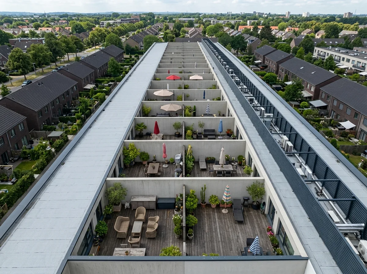 Connected Rooftop Terraces: Treatment of the Fifth Facade