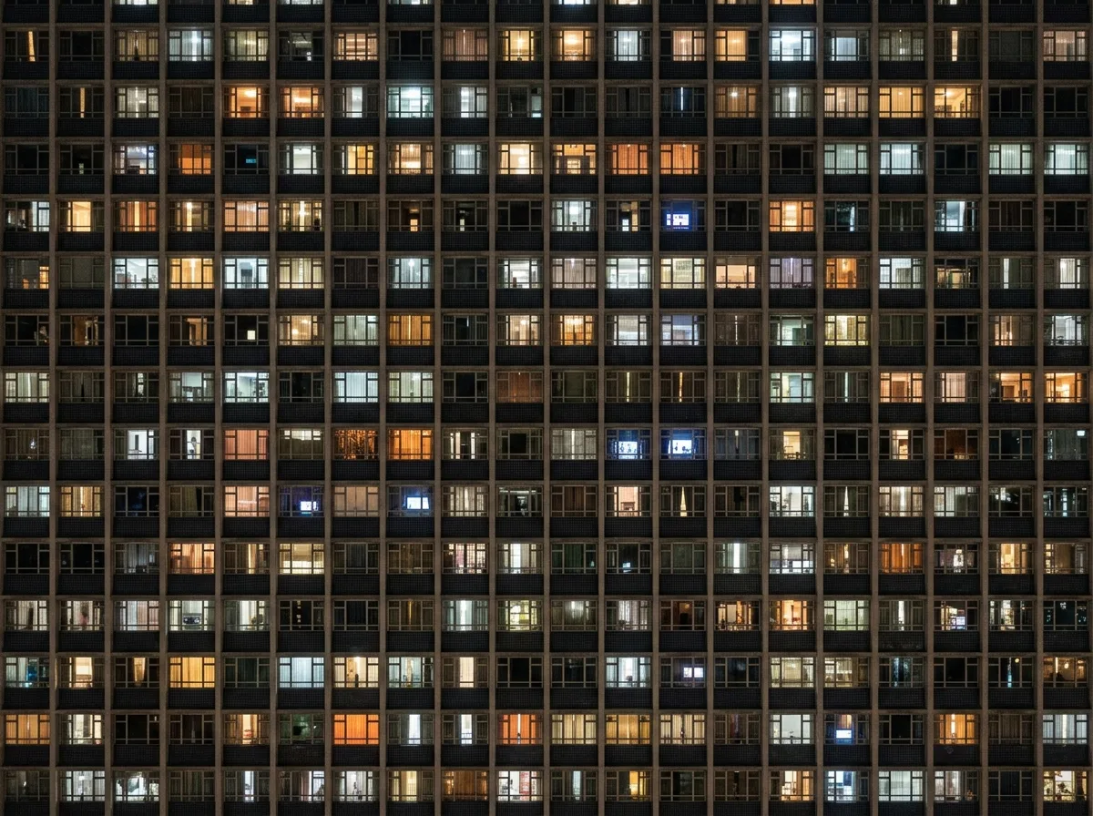 Nighttime Vertical Illumination: Each Grid is a Household