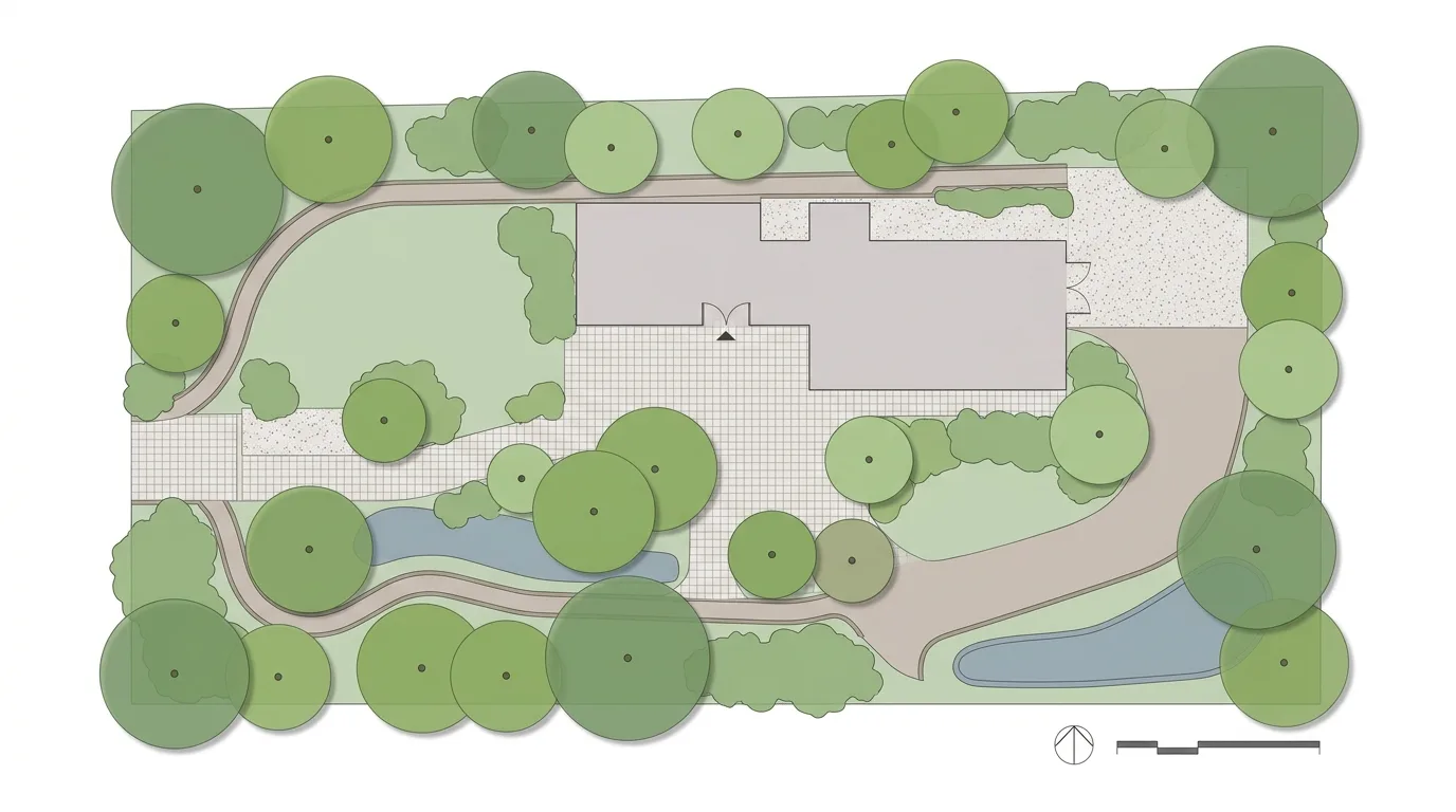 Landscape Color Plan: Planting, Paving, and Water Features