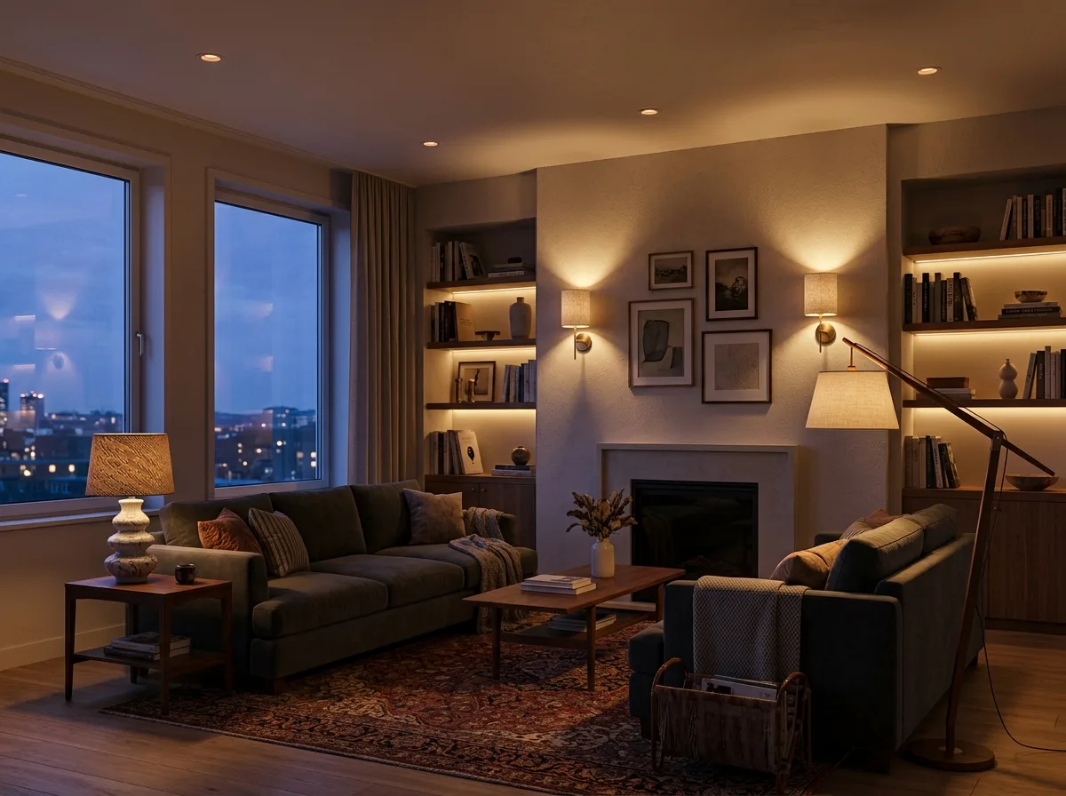 Living Room Mood Lighting Adjustment