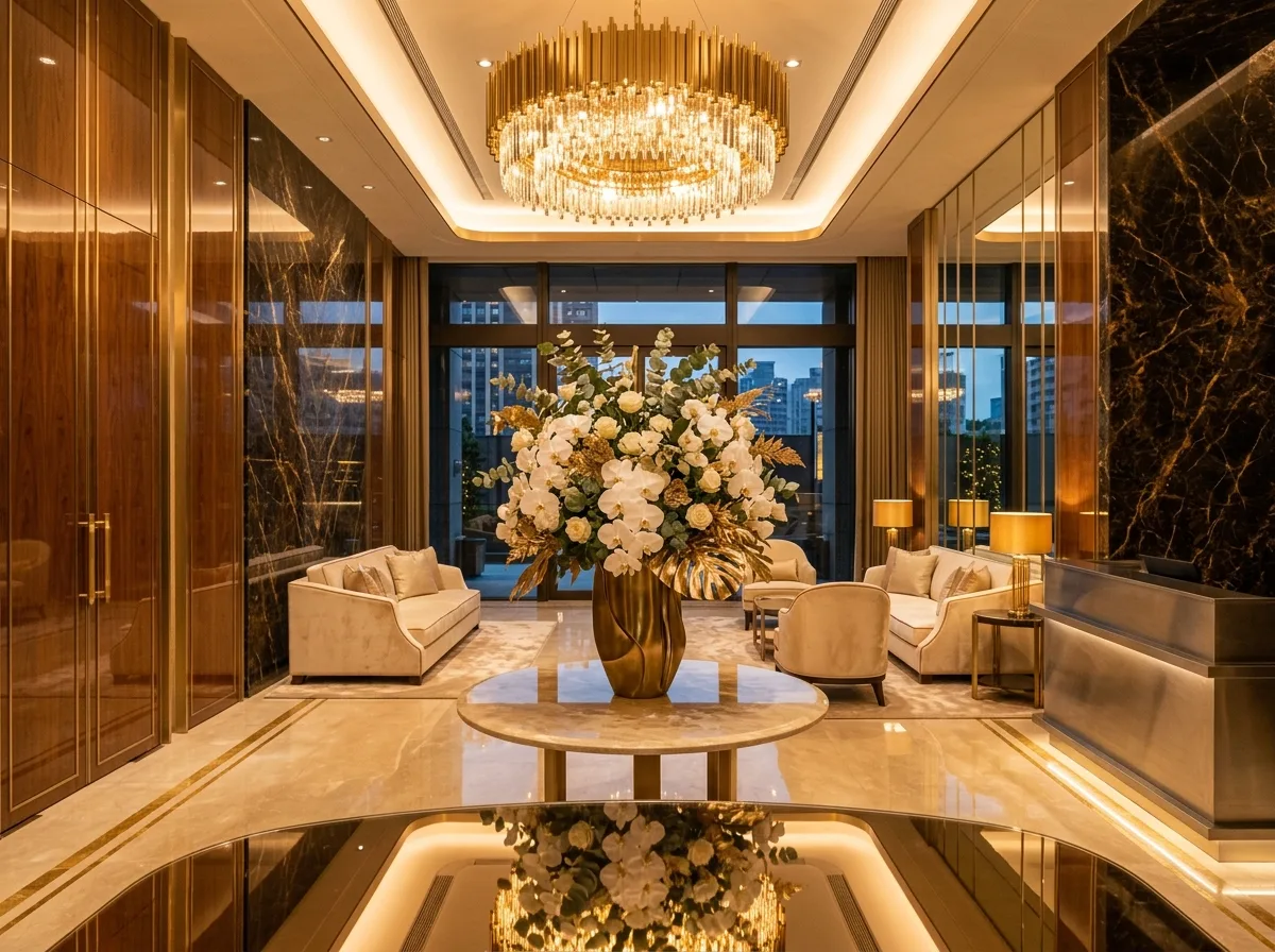 Golden Mansion Vocabulary: Warm Light, Stone, and Prestige