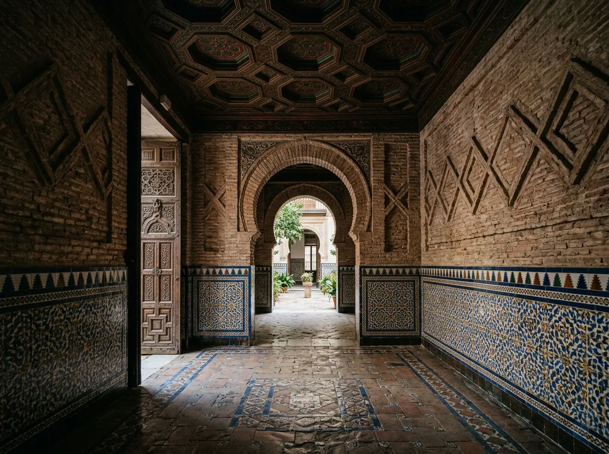 门厅：砖拱、木格天花与釉砖墙裙