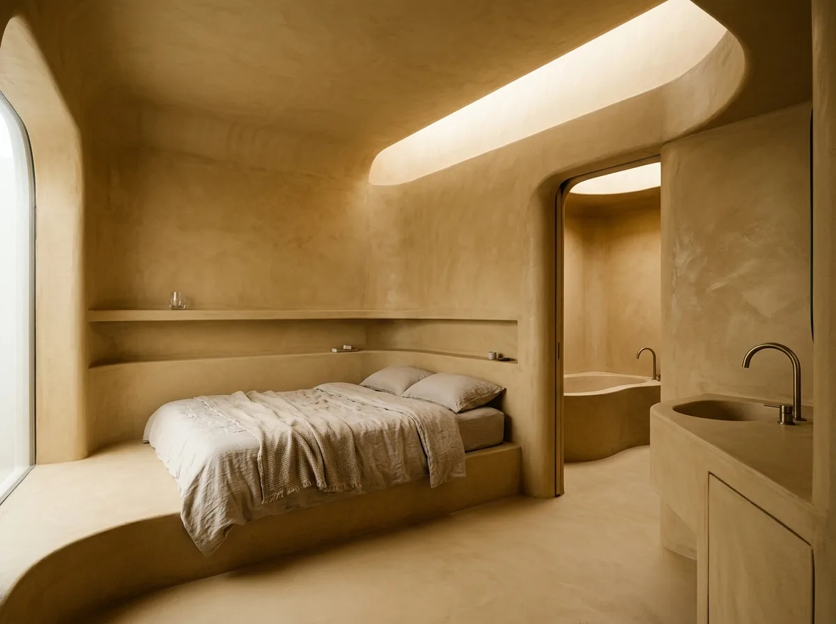 One Material Finishes: Walls to Beds of the Same Material