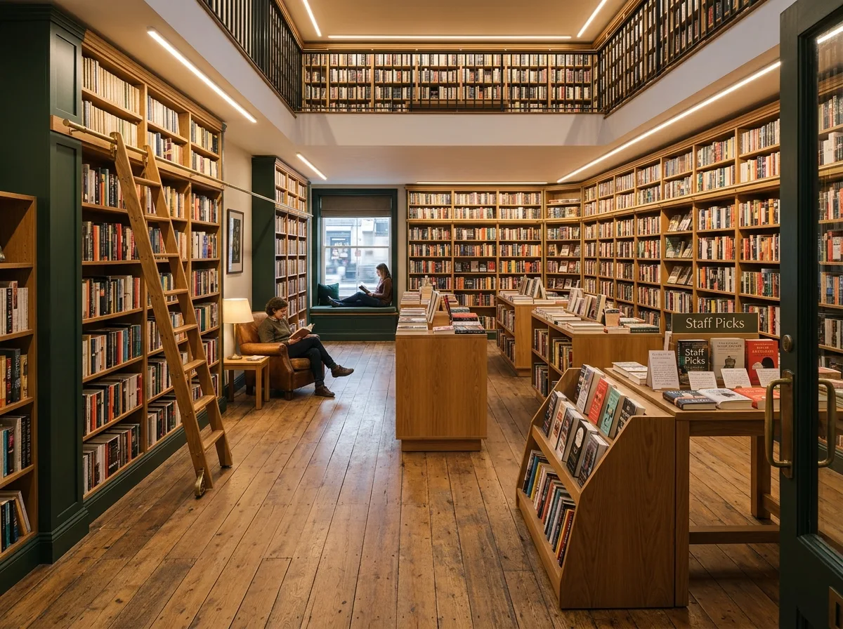 Bookstore: Wall Height and Reading Nooks