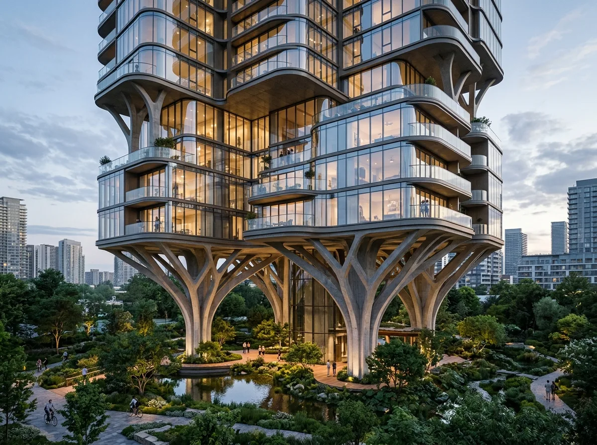 树状分枝柱：架空地面层的漂浮住宅