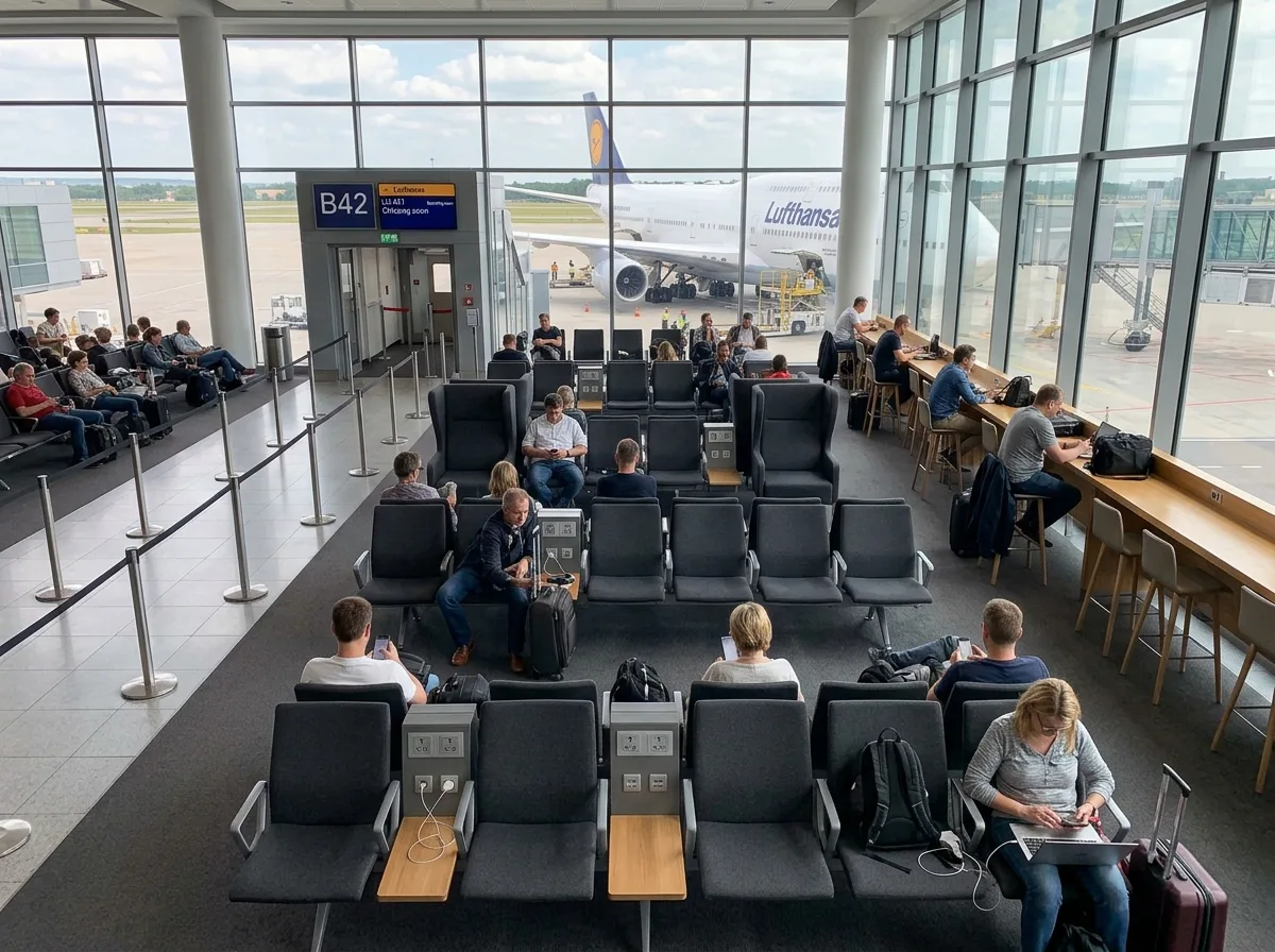 Waiting Lounge: Seats, Outlets, and Floor Space