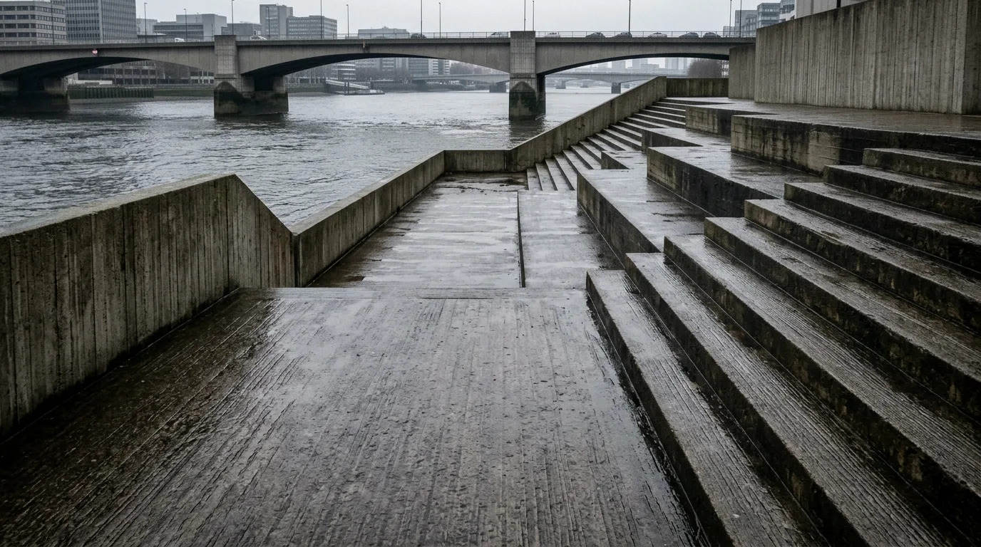 Riverside Public Platform: Concrete Terraces and Stepped Descent