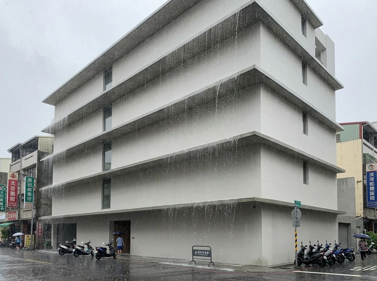 雨遮的造型化：将必要的挑板变为立面线条