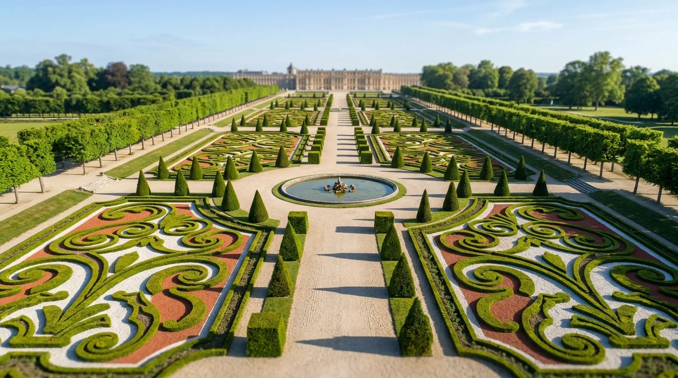 French Classical Gardens: Axis, Embroidery Parterres, and Topiary