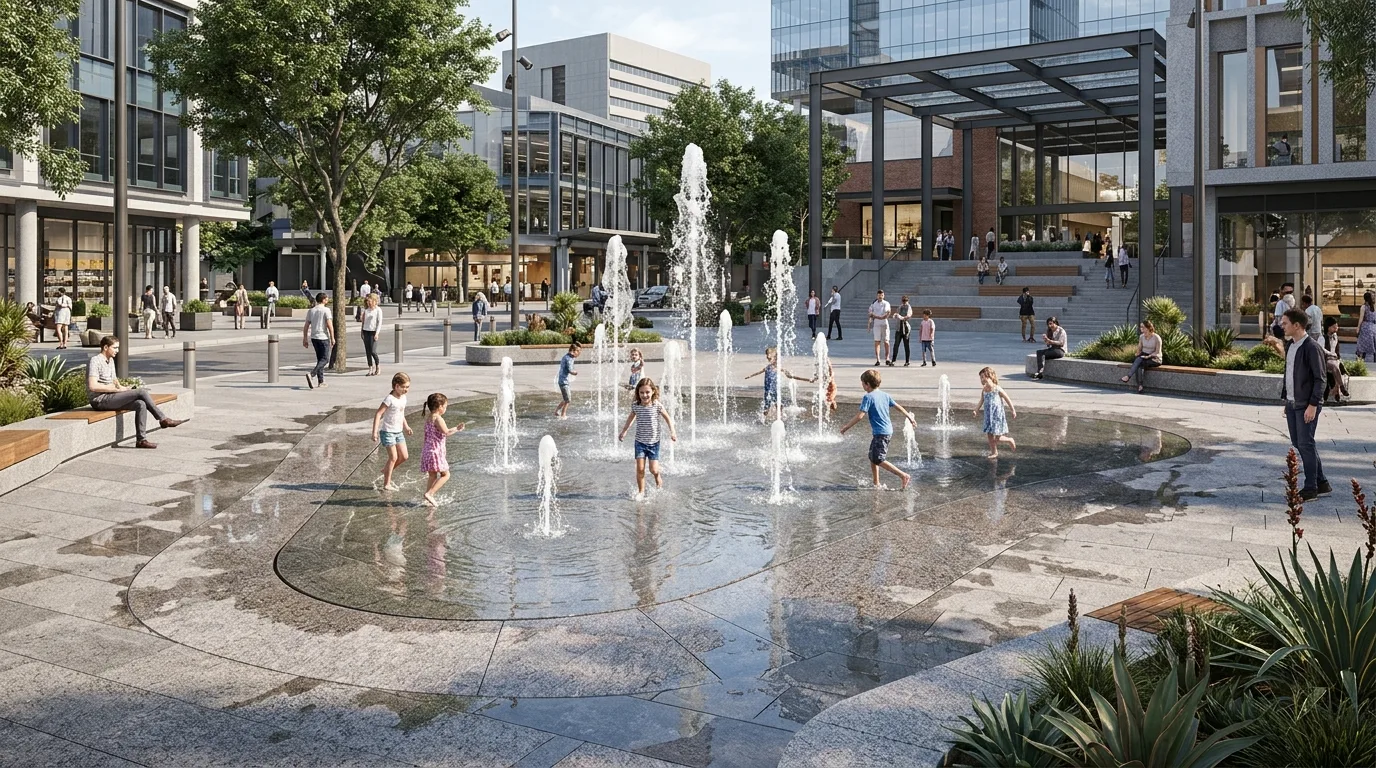 Addition of Interactive Water Features to the Plaza