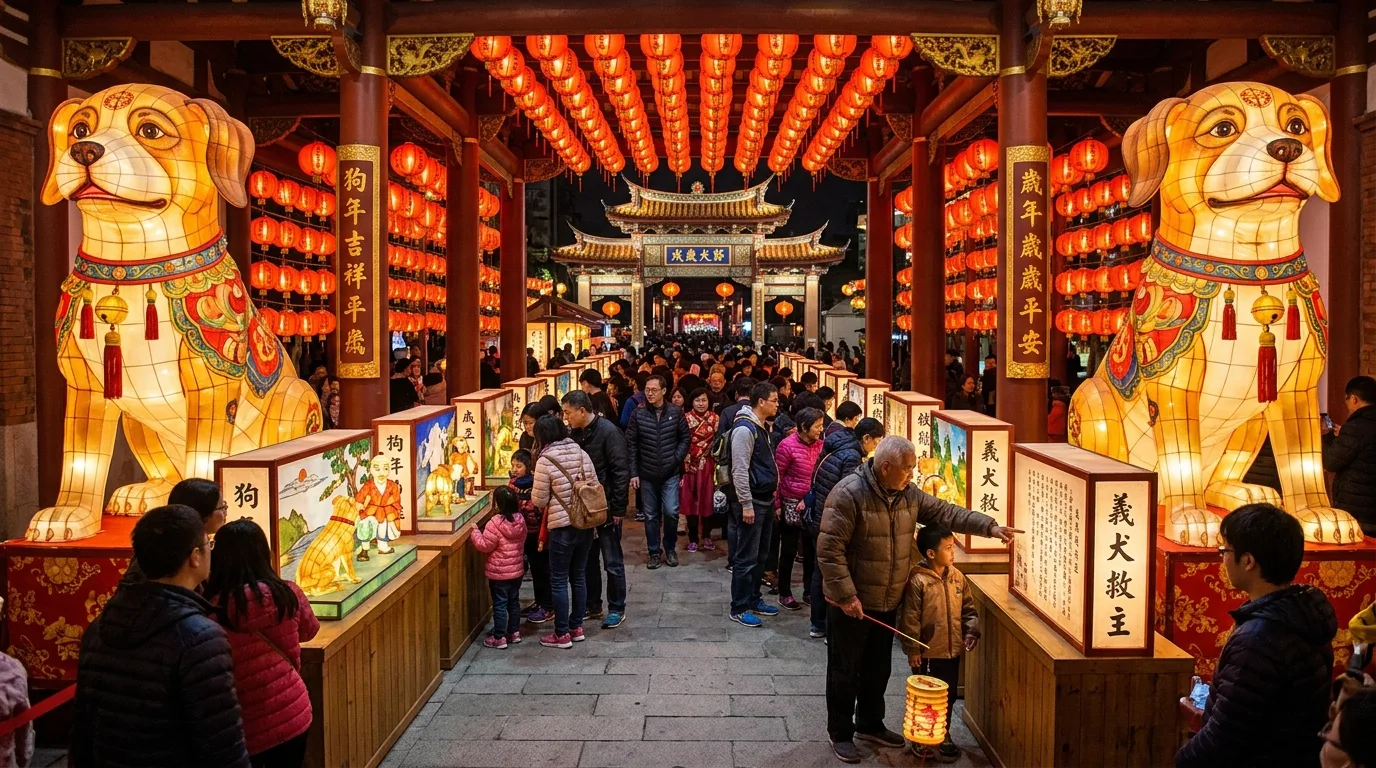 狗年灯区・传统风格：忠犬故事灯与门神廊